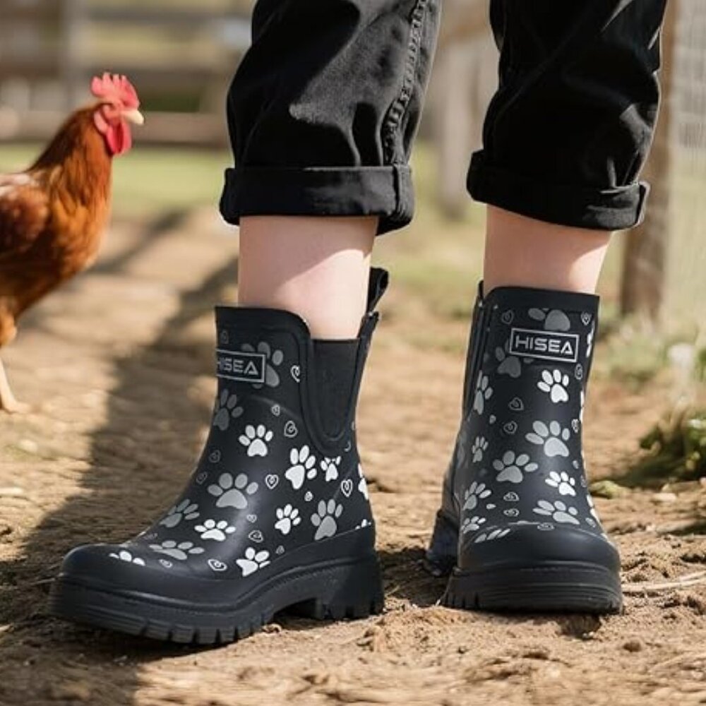 Women's Ankle Rain Boots | Waterproof Chelsea Garden Shoes